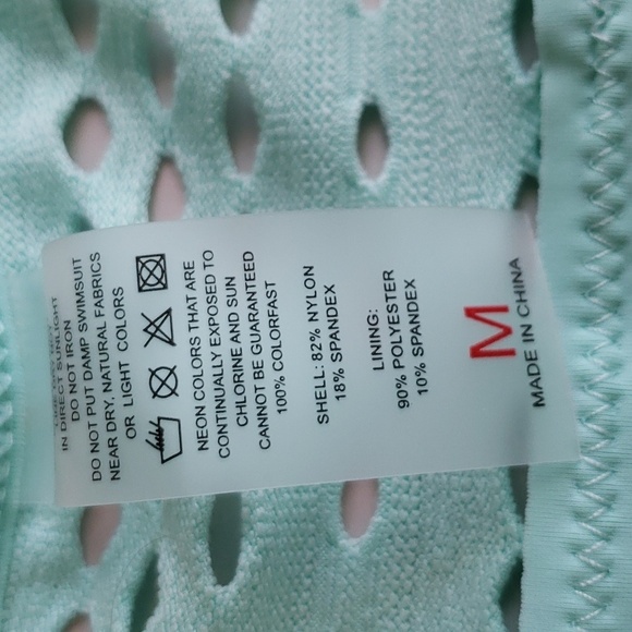 Luvami Crochet Lace High Waist V Neck Bikini Set in Green 109 Size M - Picture 13 of 16